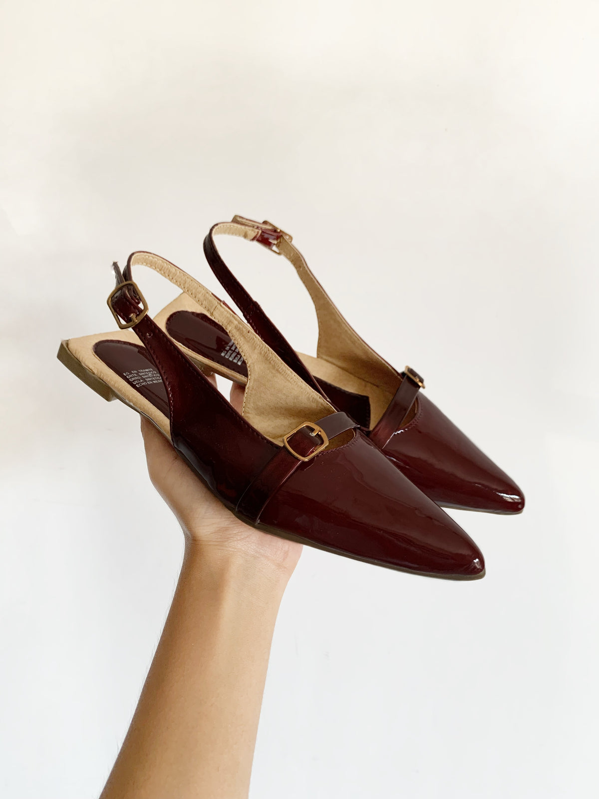 Flats charol vino c/hebilla