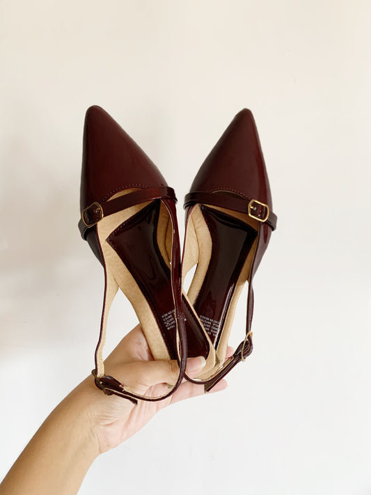 Flats charol vino c/hebilla